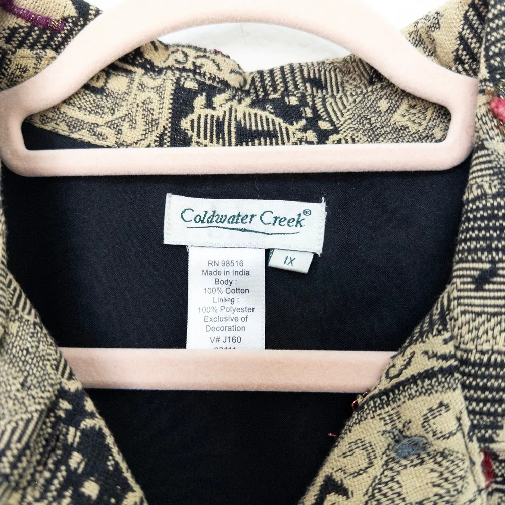 VTG Coldwater Creek Womens Jacket Size 1X‎ Multi Tapestry Boho Artsy Indie Retro